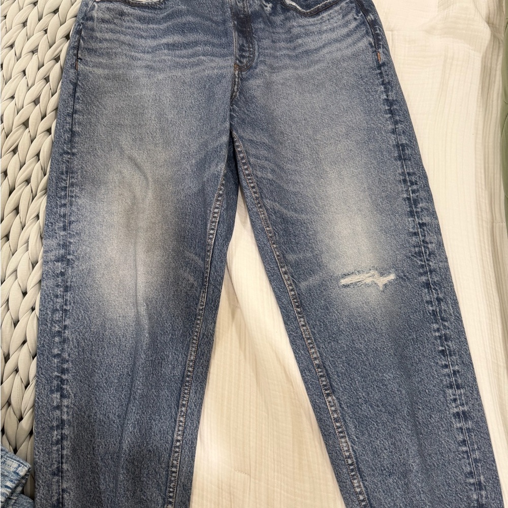 rag & bone Casual Blue Straight-Leg Jeans with Subtle Distress Miramar sweatpant